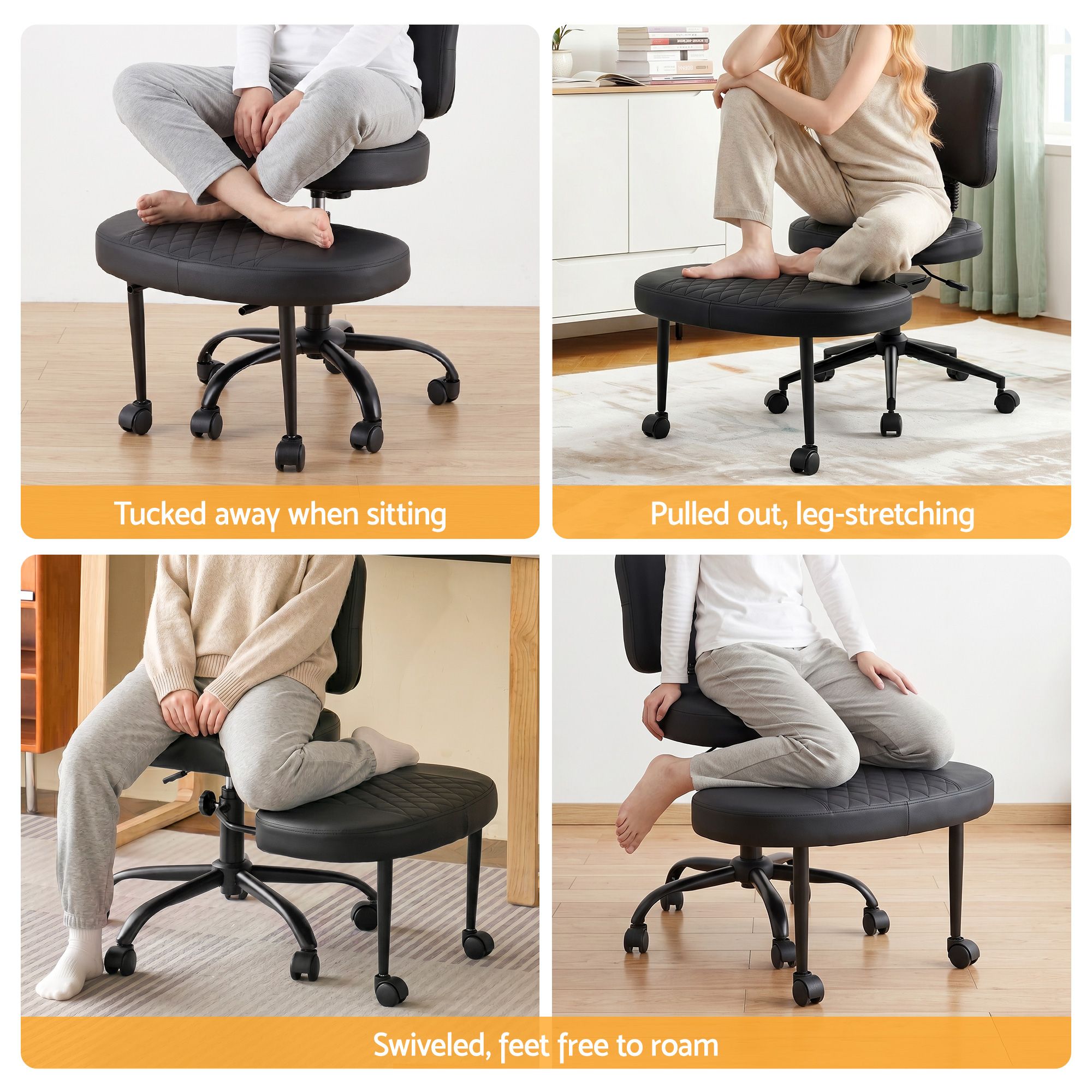 Artiss Cross Legged Kneeling Chair Adjustable Meditation Ergonomic Office Seat - Image 6