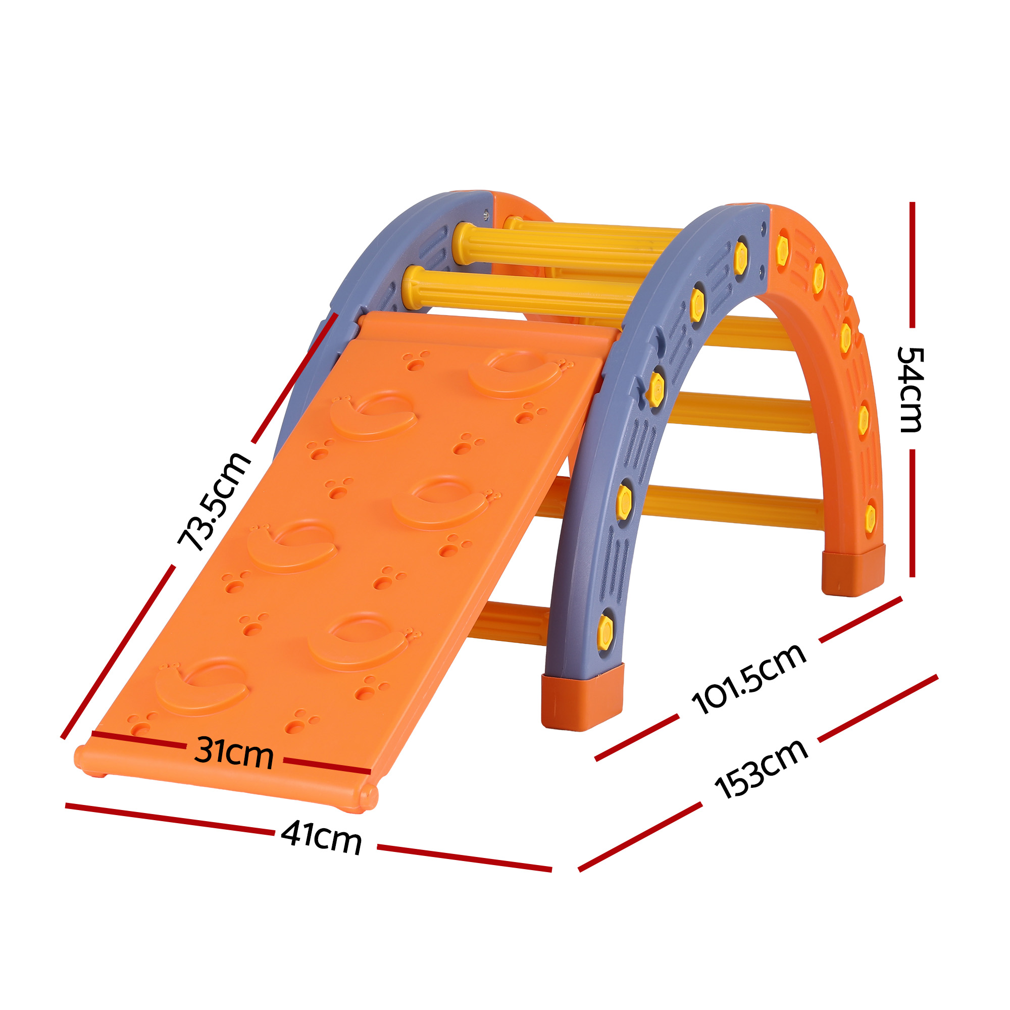 Keezi Kids Climbing Frame Set With Slide Indoor Outdoor Toddler Toys Pikler Arch Climber - Image 2