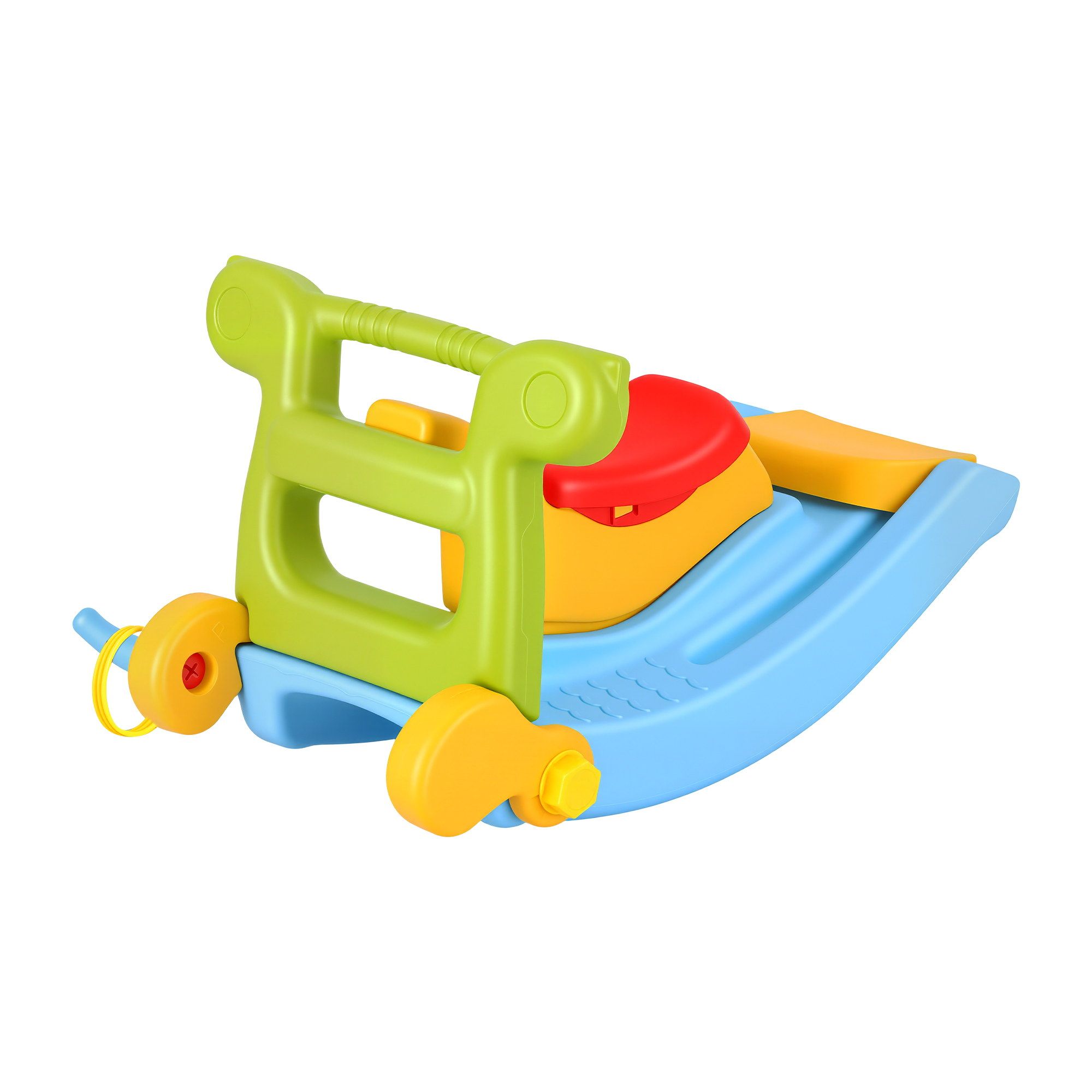 Keezi Kids Slide Set Toddler Indoor Playset Rocking Horse Ring Toss Multi Colour - Image 3