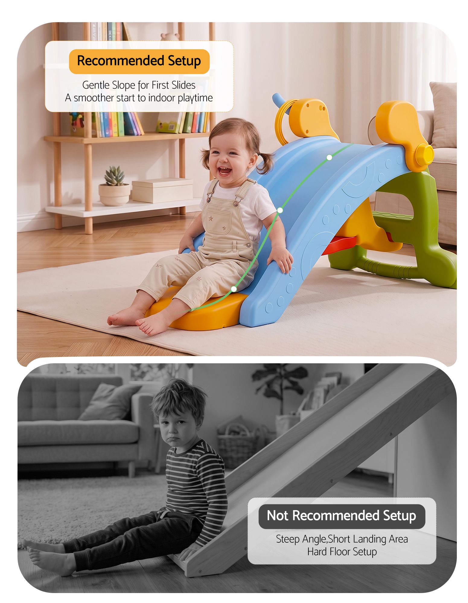 Keezi Kids Slide Set Toddler Indoor Playset Rocking Horse Ring Toss Multi Colour - Image 8