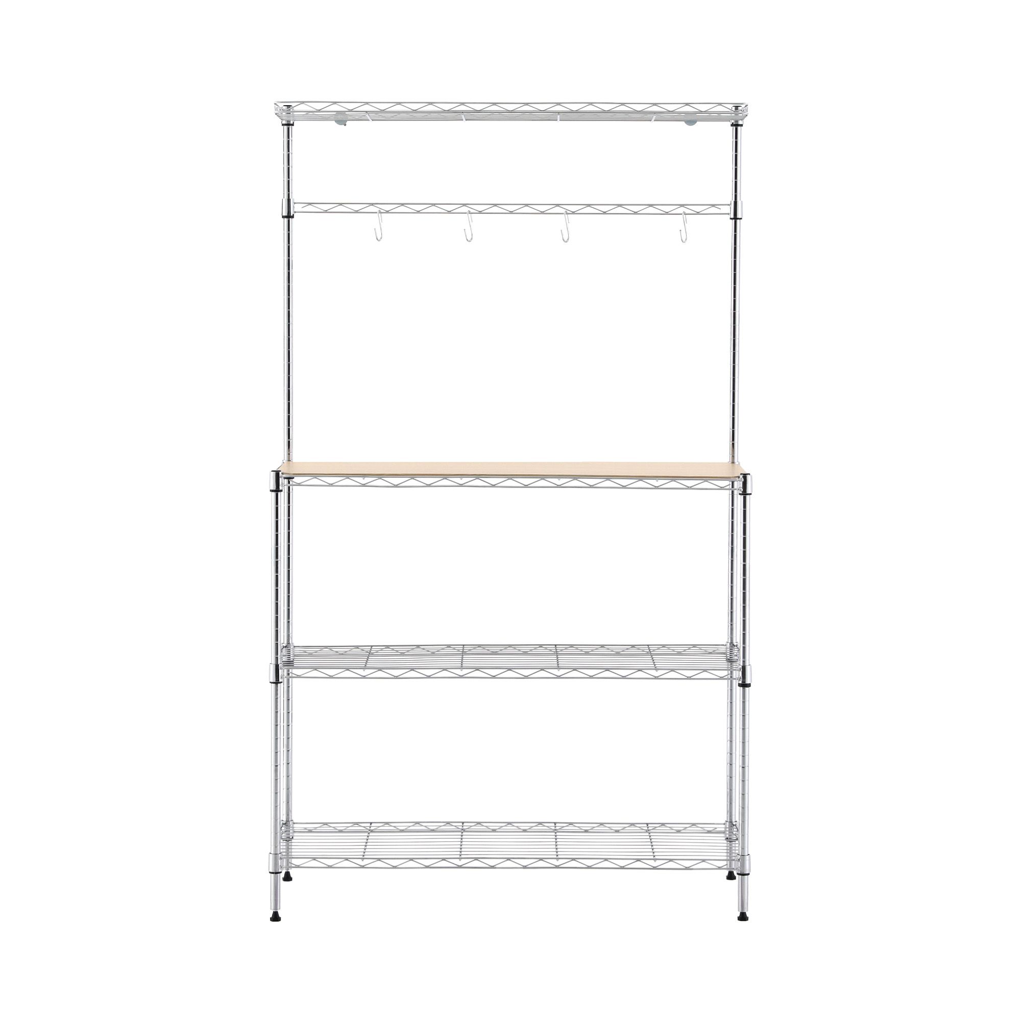 Artiss 4-Tier Metal Kitchen Rack Shelf Silver Storage Shelves Organizer Microwave Stand 90cmx151cm - Image 5