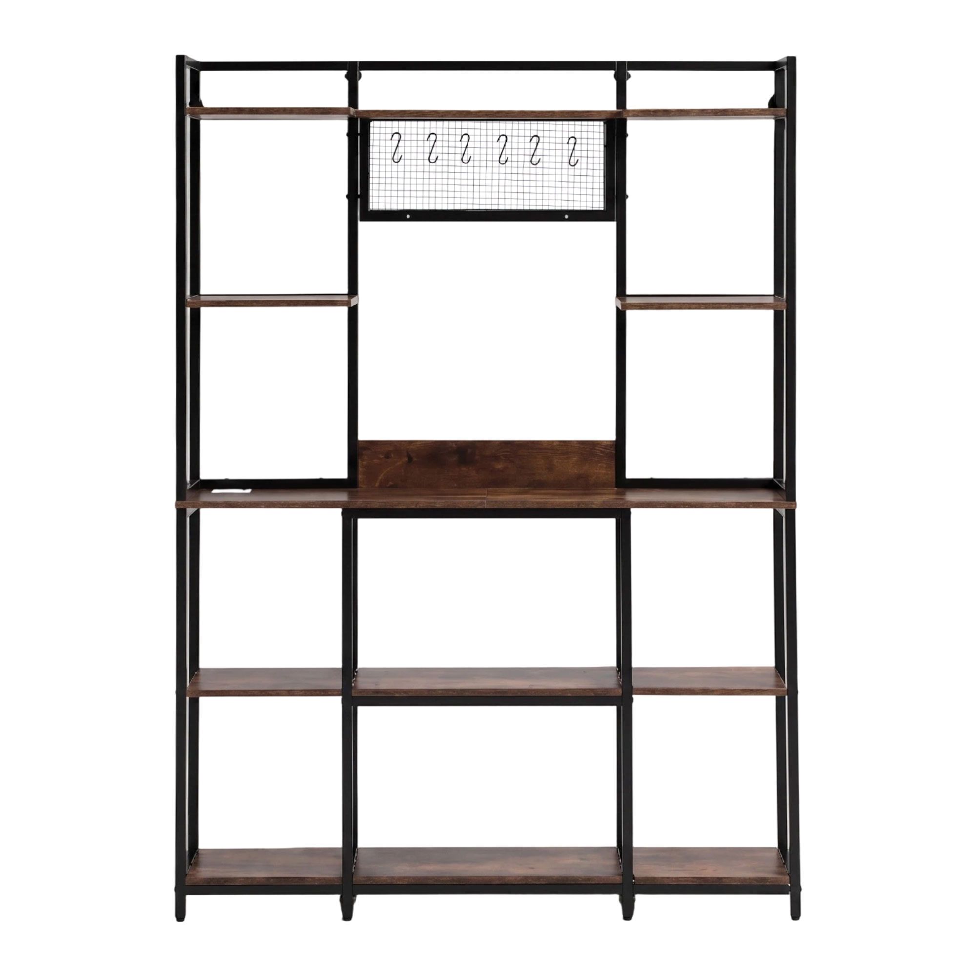 Artiss Kitchen Rack with 6 Hooks Microwave Storage Shelf 120cm x 170cm - Image 4