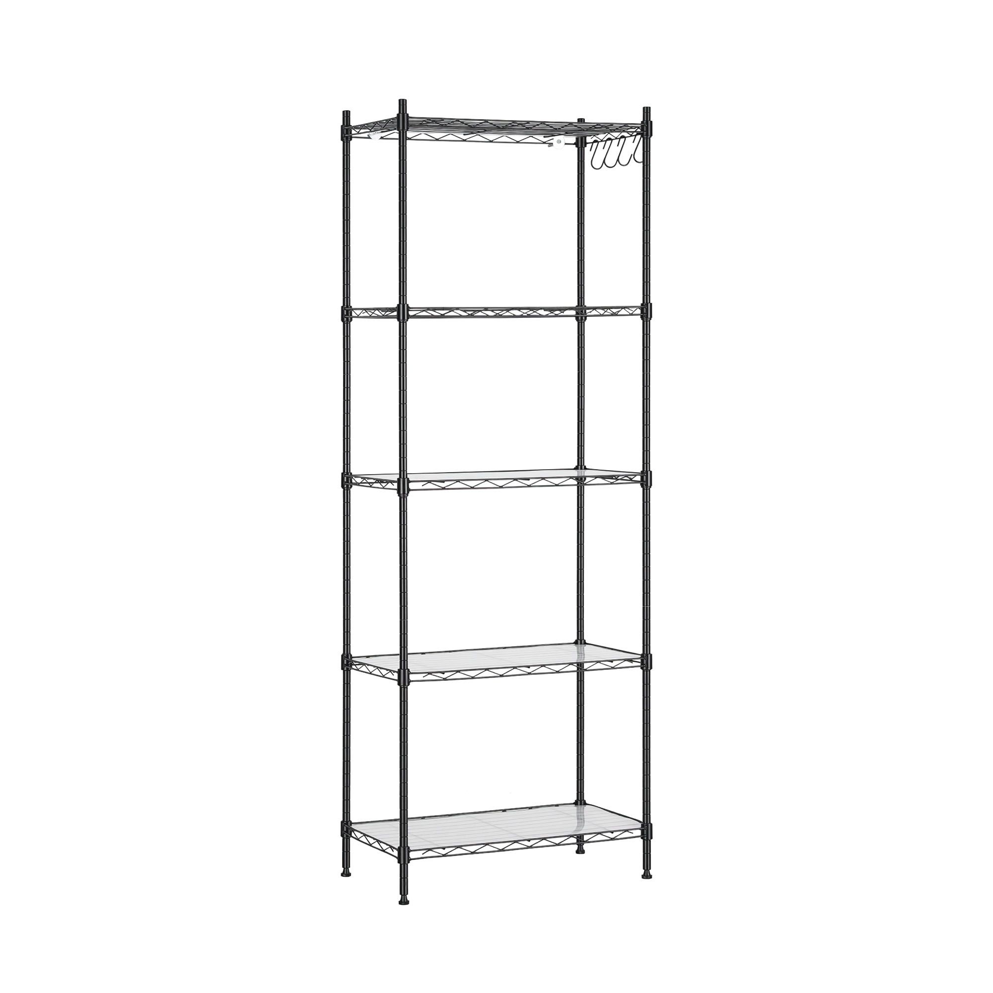 Artiss 5-Tier Kitchen Rack Shelf Shelving Unit 55x30x150CM Adjustable Metal Storage Shelves Black - Image 2