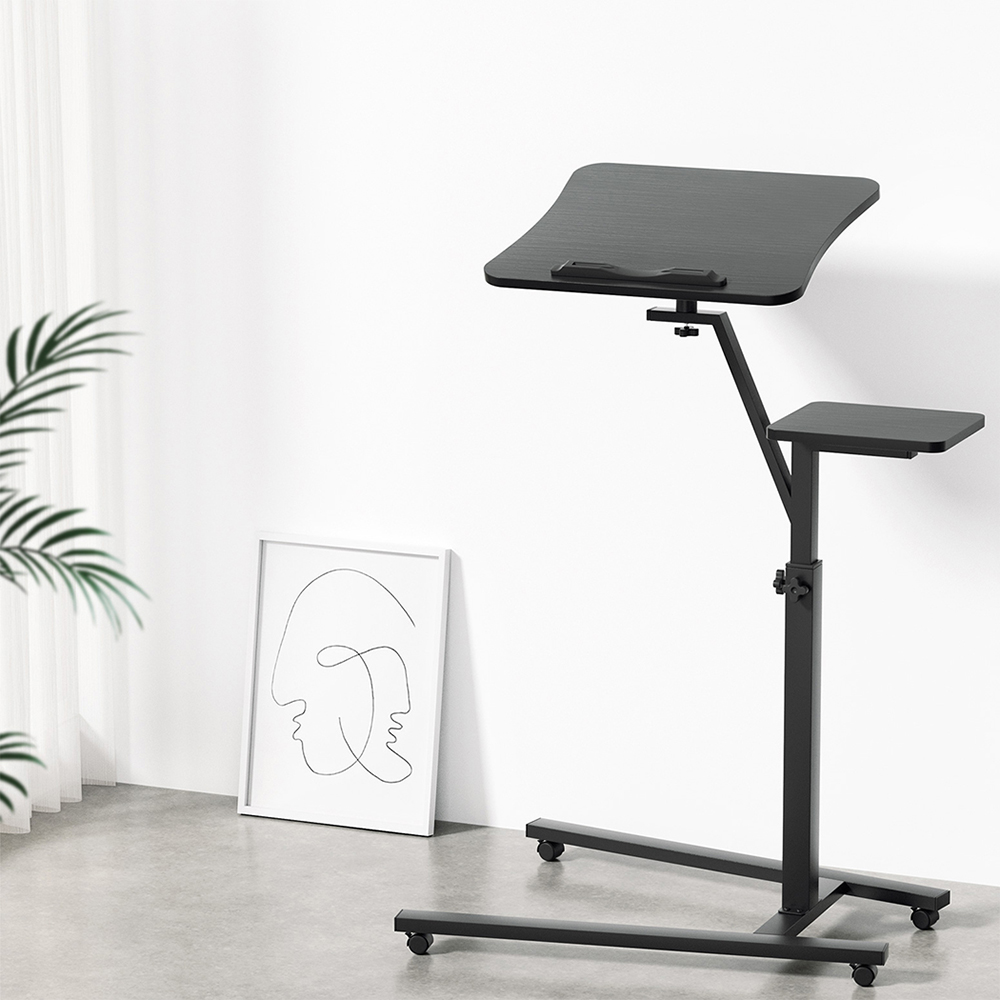 Artiss Laptop Desk Computer Table Height Adjustable Tiltable Mouse Board Black - Image 7