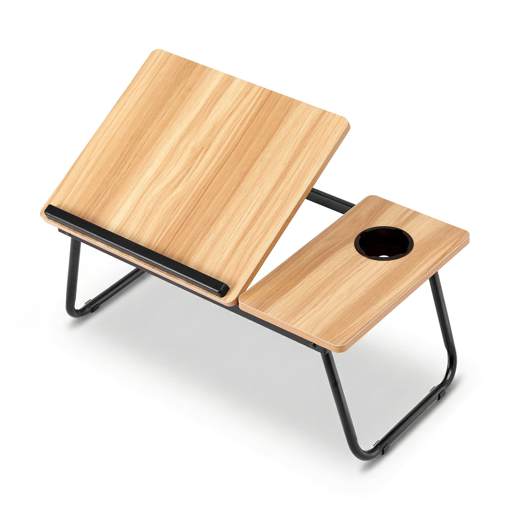 Artiss Laptop Desk Bed Table Foldable Portable Desktop Oak - Image 1