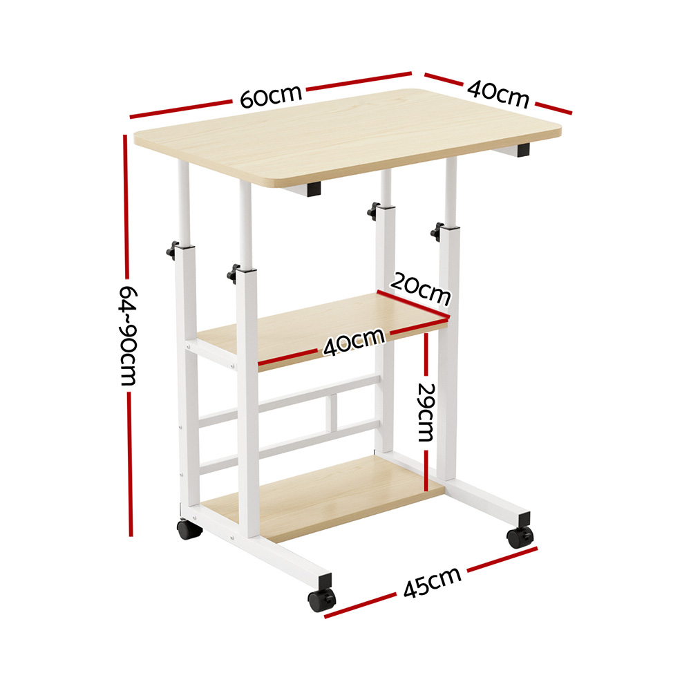 Artiss Laptop Desk Height Adjustable Mobile Workstation Computer Desks 60CM - Image 2