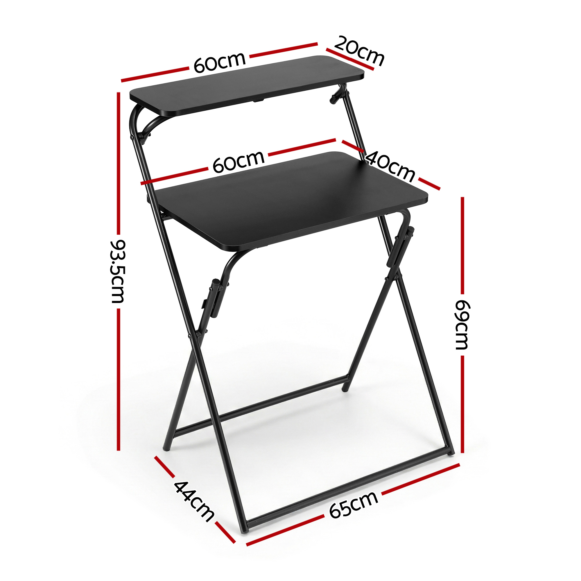 Artiss Laptop Desk Foldable Study Desk Home Office Black - Image 2