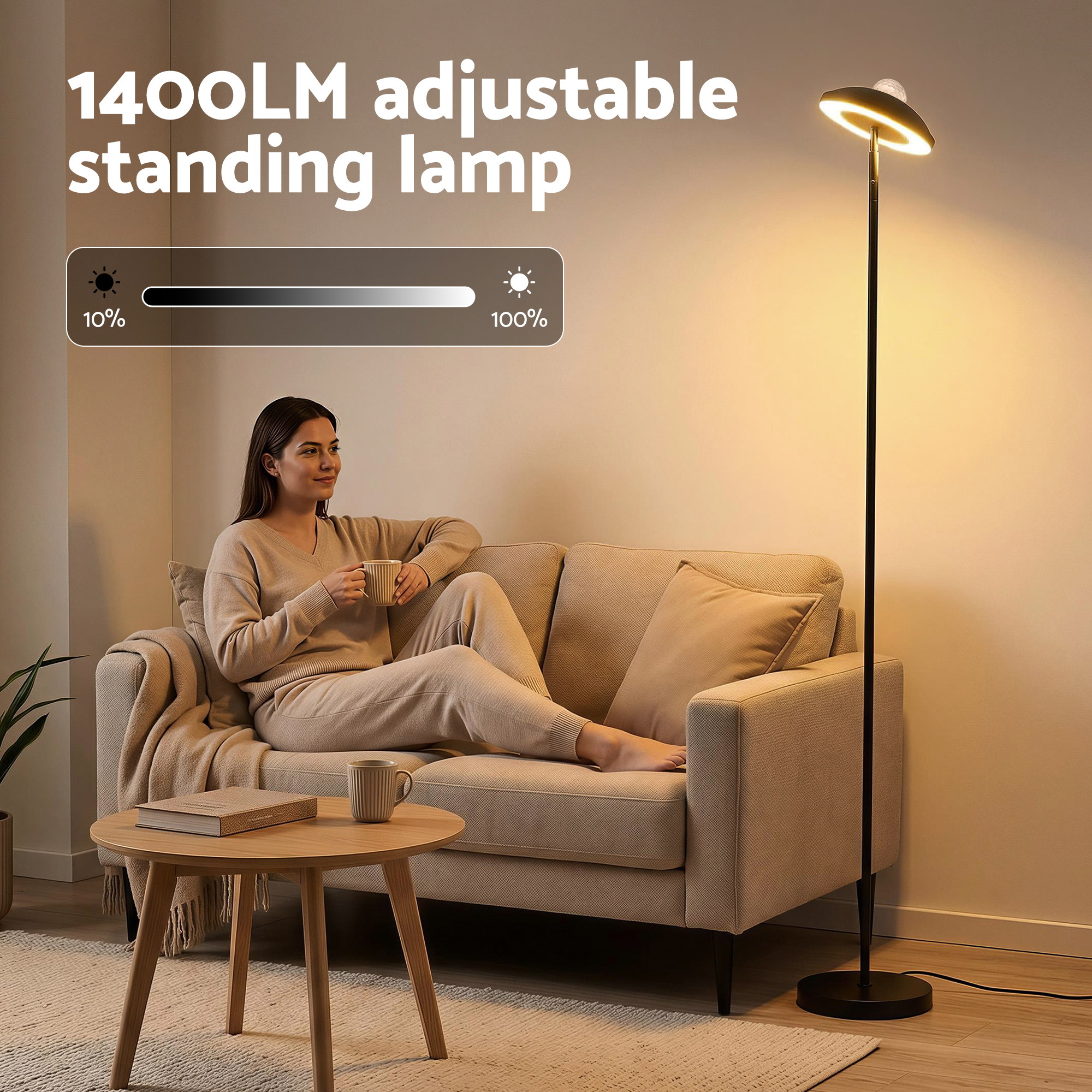 Artiss 2-in-1 LED Floor Lamp with Galaxy Projector &Remote, 178cm Tall Torchiere Standing Light with Dynamic RGB Aurora Stepless 4 Colour Temperatures, 1H Timer for Living Room, Bedroom Kids Room - Image 8