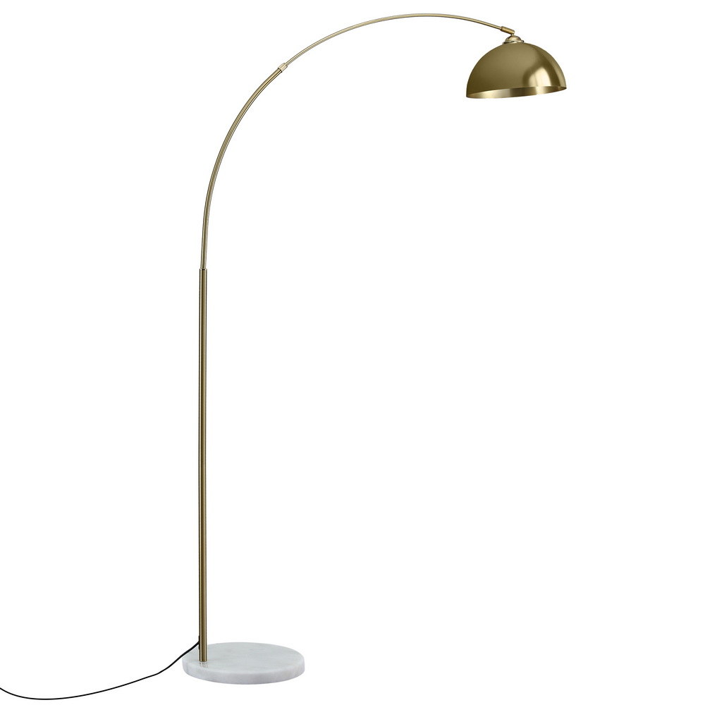 Artiss Modern Arched Floor Lamp Gold Brass Standing Heavy-Duty Marble Base for Living Room Bedroom - Image 3