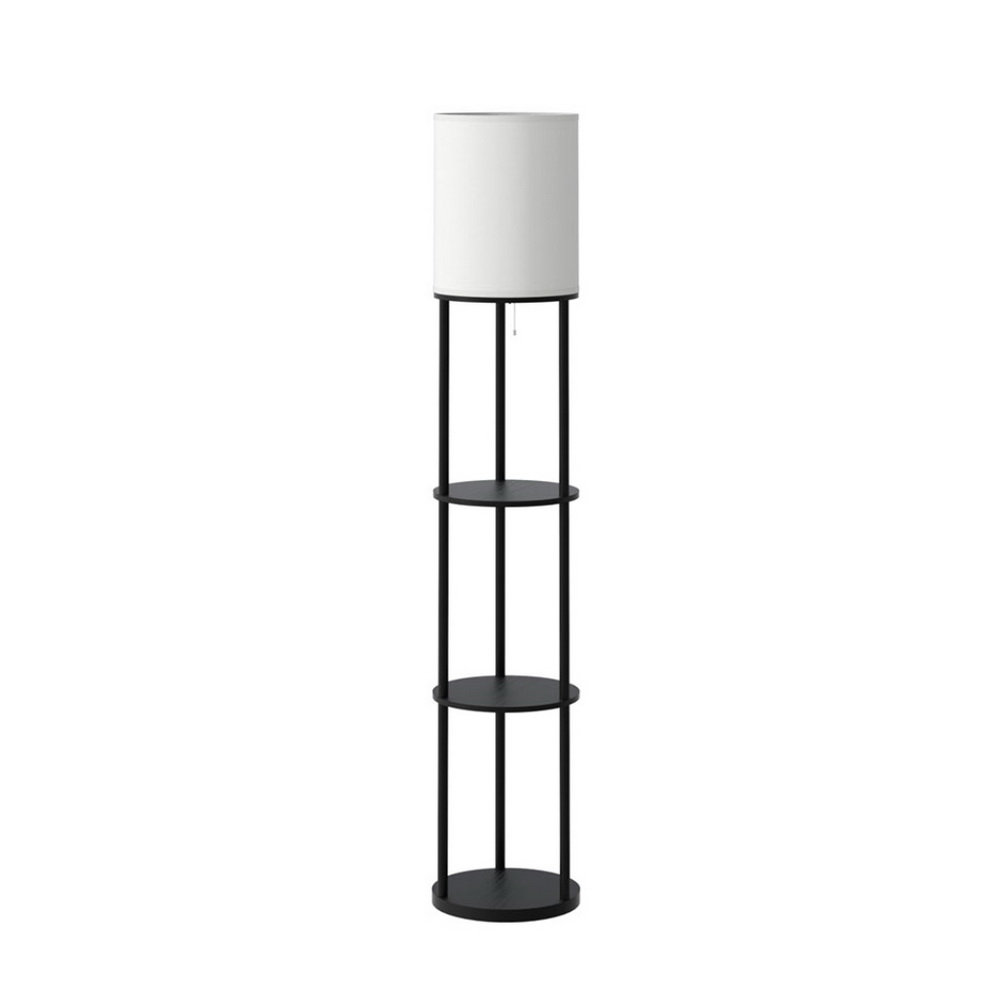 Artiss Floor Lamp 3 Tier Shelf Storage LED Light Stand Home Room Vintage Round - Image 3