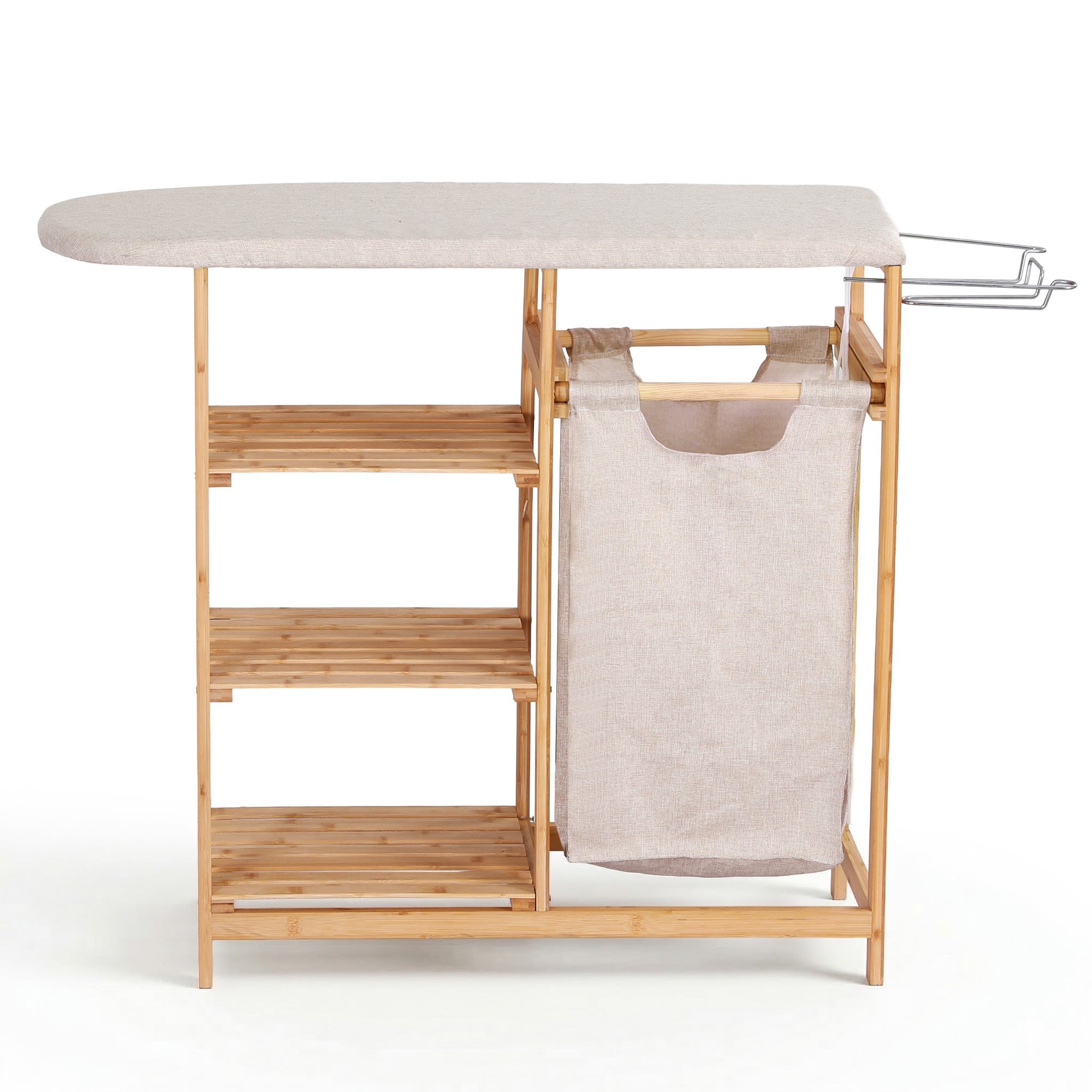 Artiss Laundry Basket Hamper with Ironing Board Bamboo - Image 4