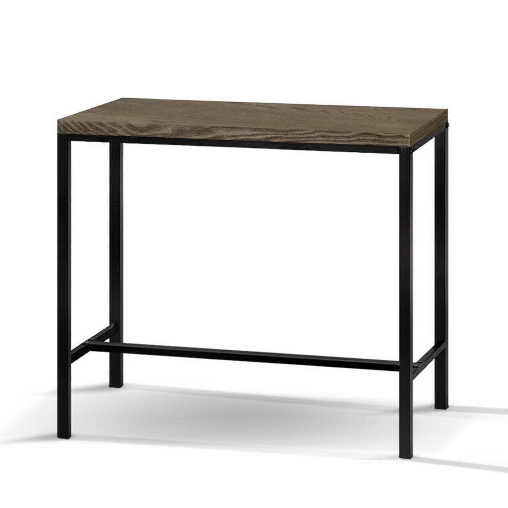 Artiss Vintage Industrial High Bar Table for Stool Kitchen Cafe Desk Dark Brown - Image 1