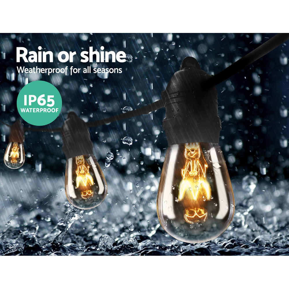 20m LED Festoon String Lights Outdoor Christmas Wedding Waterproof Garden Decor - Image 6