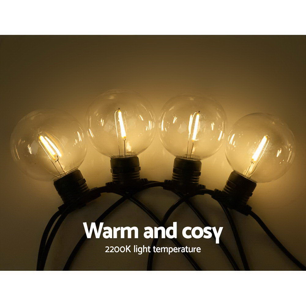 Jingle Jollys 41m LED Festoon String Lights 40 Bulbs Kits Wedding Party Christmas G80 - Image 4