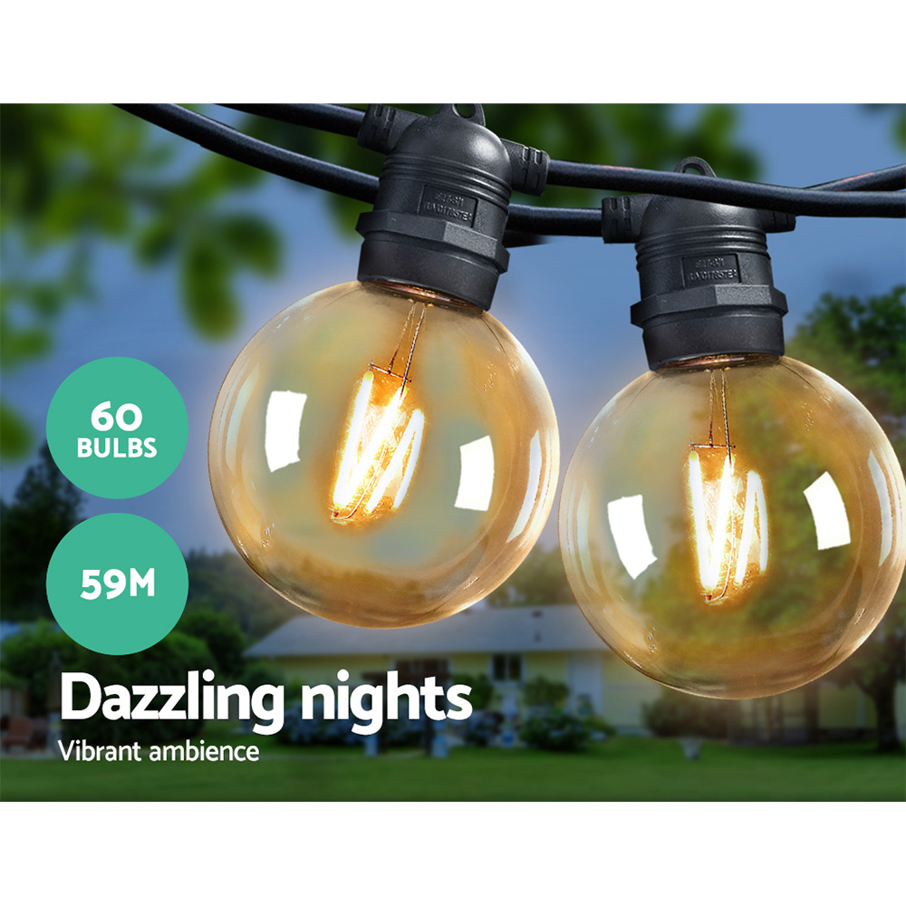 Jingle Jollys 59m LED Festoon Lights Sting Lighting Kits Wedding Outdoor Party - Image 3