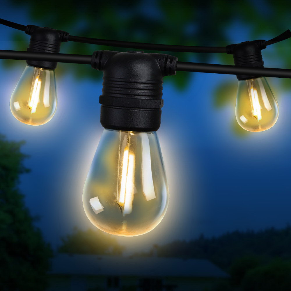 32m LED Festoon String Lights Christmas Decorations Wedding Party Outdoor Garden - Image 8