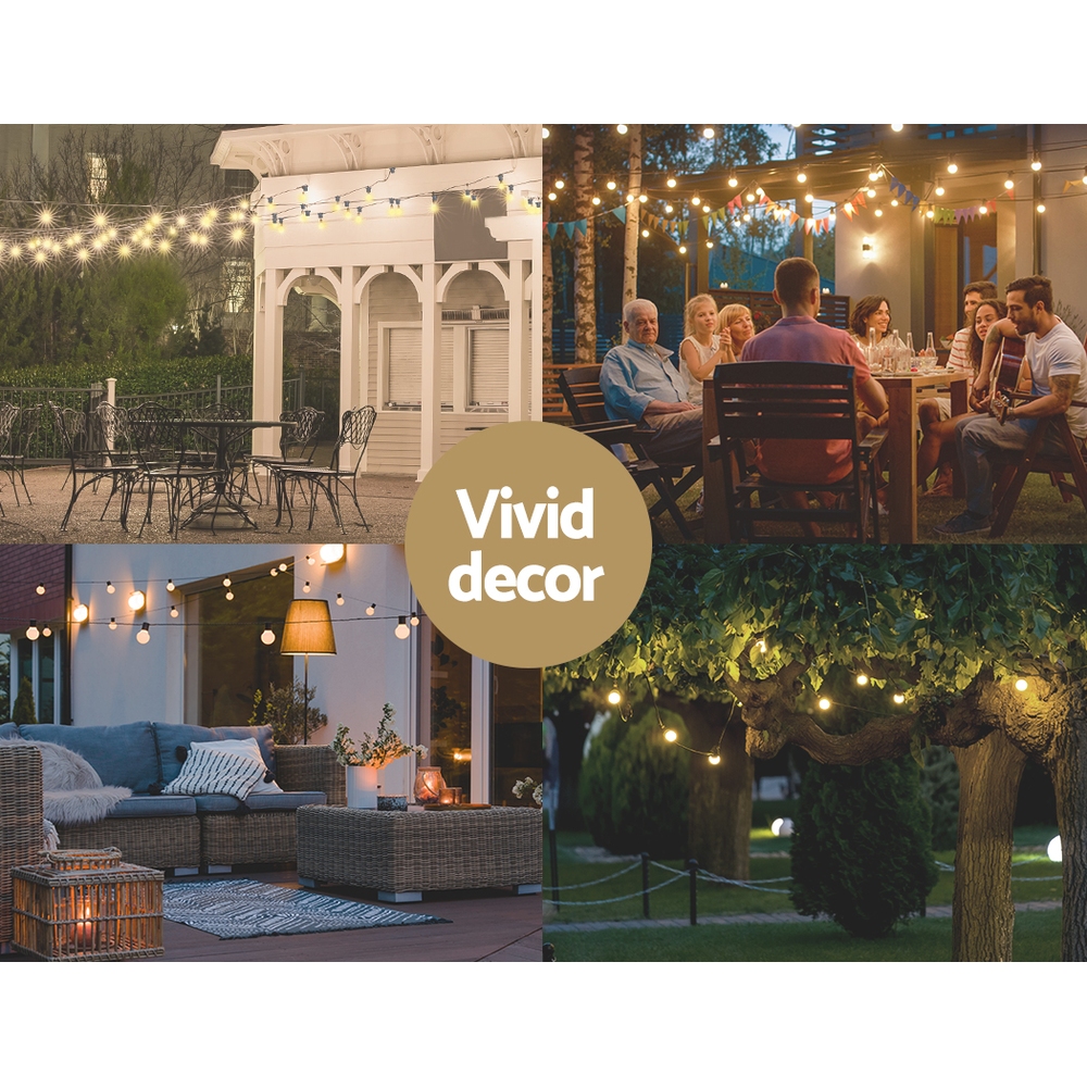 82m Festoon Lights Christmas Fairy String Lights Outdoor Party Garden Decor - Image 5