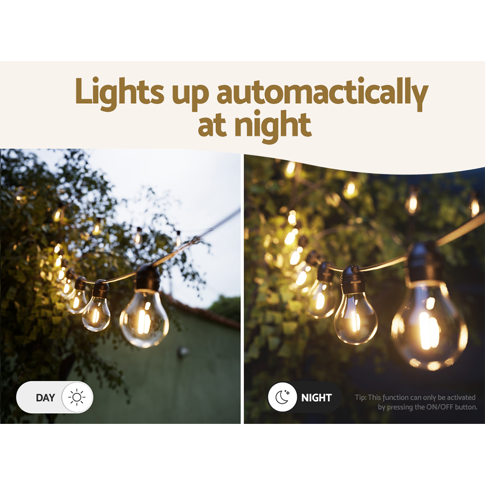 17m Solar Festoon Lights Outdoor LED String Light Christmas Decorations Party - Image 5