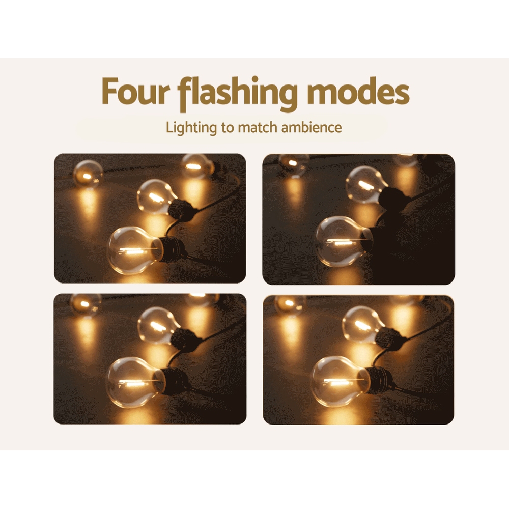 50m Solar Festoon Lights Outdoor LED String Light Chritsmas Decor Party - Image 5