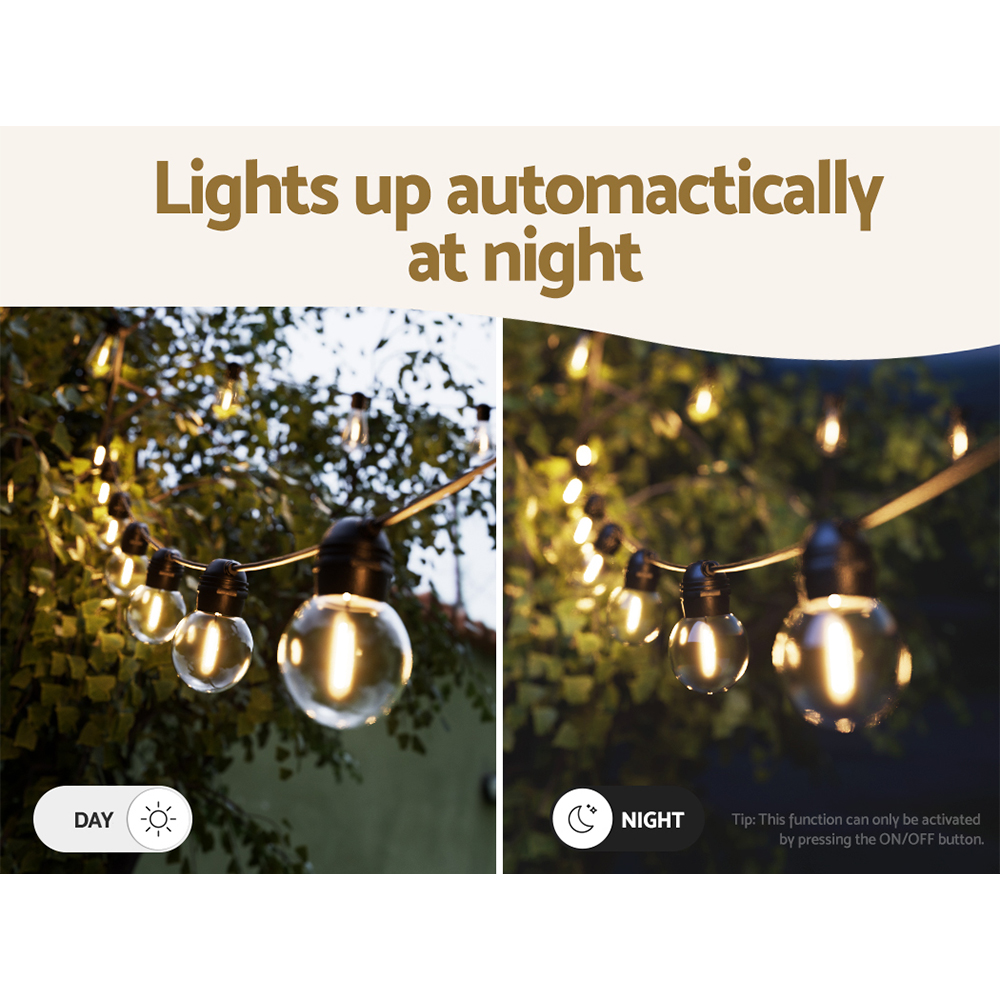 17m Solar Festoon Lights Outdoor LED String Light Christmas Wedding Decor - Image 5