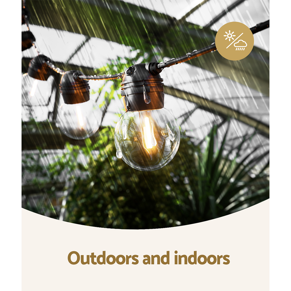17m Solar Festoon Lights Outdoor LED String Light Christmas Wedding Decor - Image 6