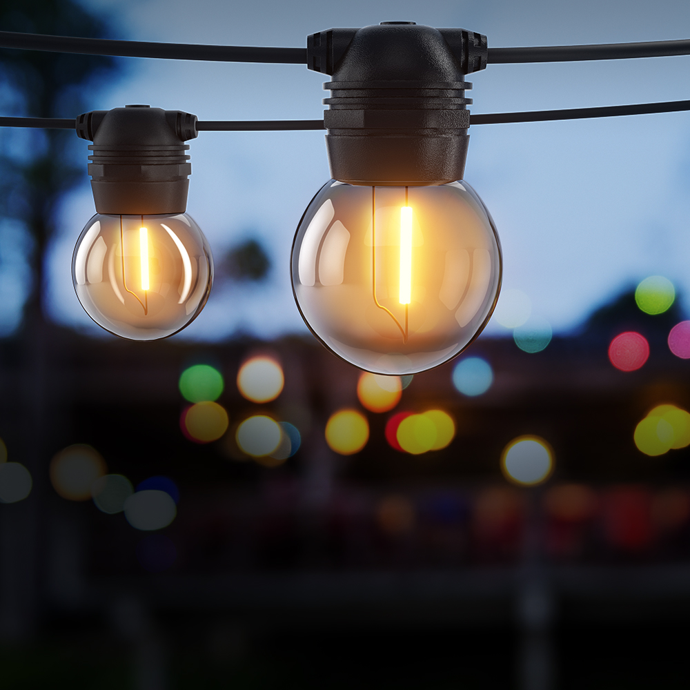 41m Solar Festoon Lights Outdoor LED String Light Xmas Wedding Garden Party - Image 7