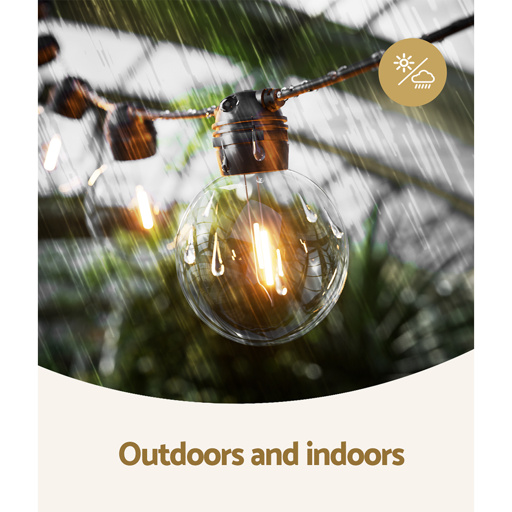 17m Solar Festoon Lights Outdoor LED String Light Wedding Christmas Party - Image 6