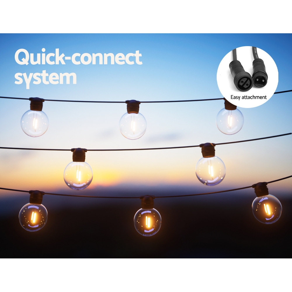 23m Solar Festoon Lights Outdoor LED String Light Wedding Party Christmas Decor - Image 6