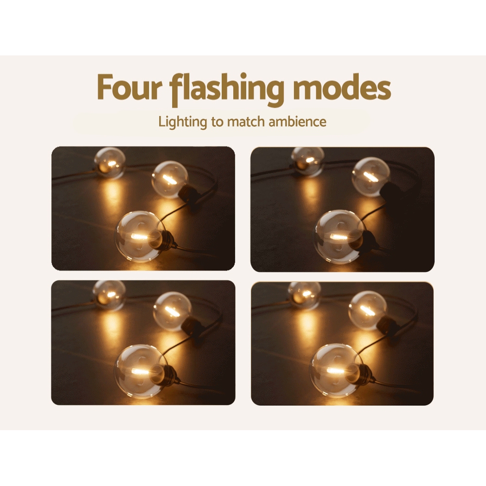 50m Solar Festoon Lights Outdoor LED String Light Wedding Party Christmas Decor - Image 5