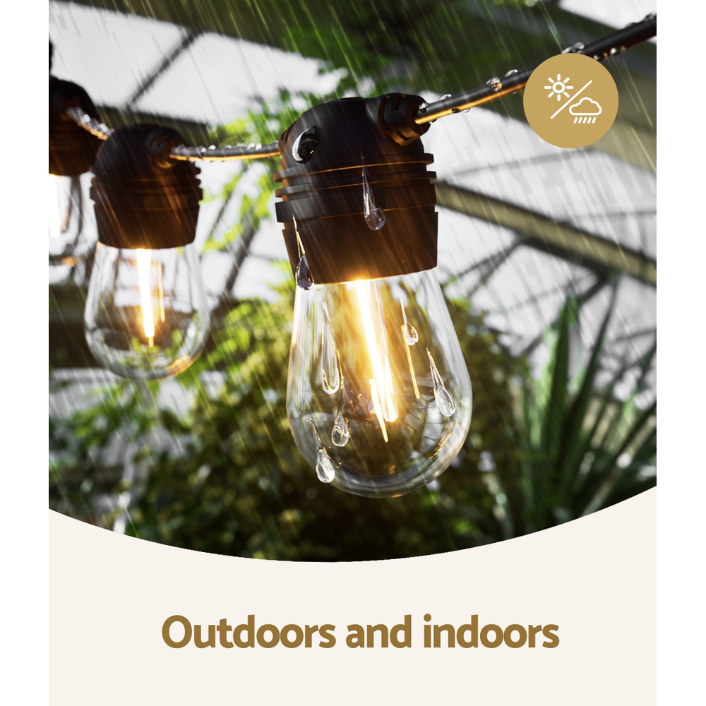 50m Solar Festoon Lights Outdoor LED String Light Christmas Party Decorations - Image 6
