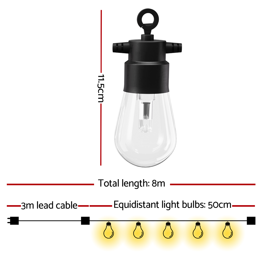 Gardeon RGB Smart Festoon Lights Outdoor LED String Lights Waterproof WiFi APP - Image 2