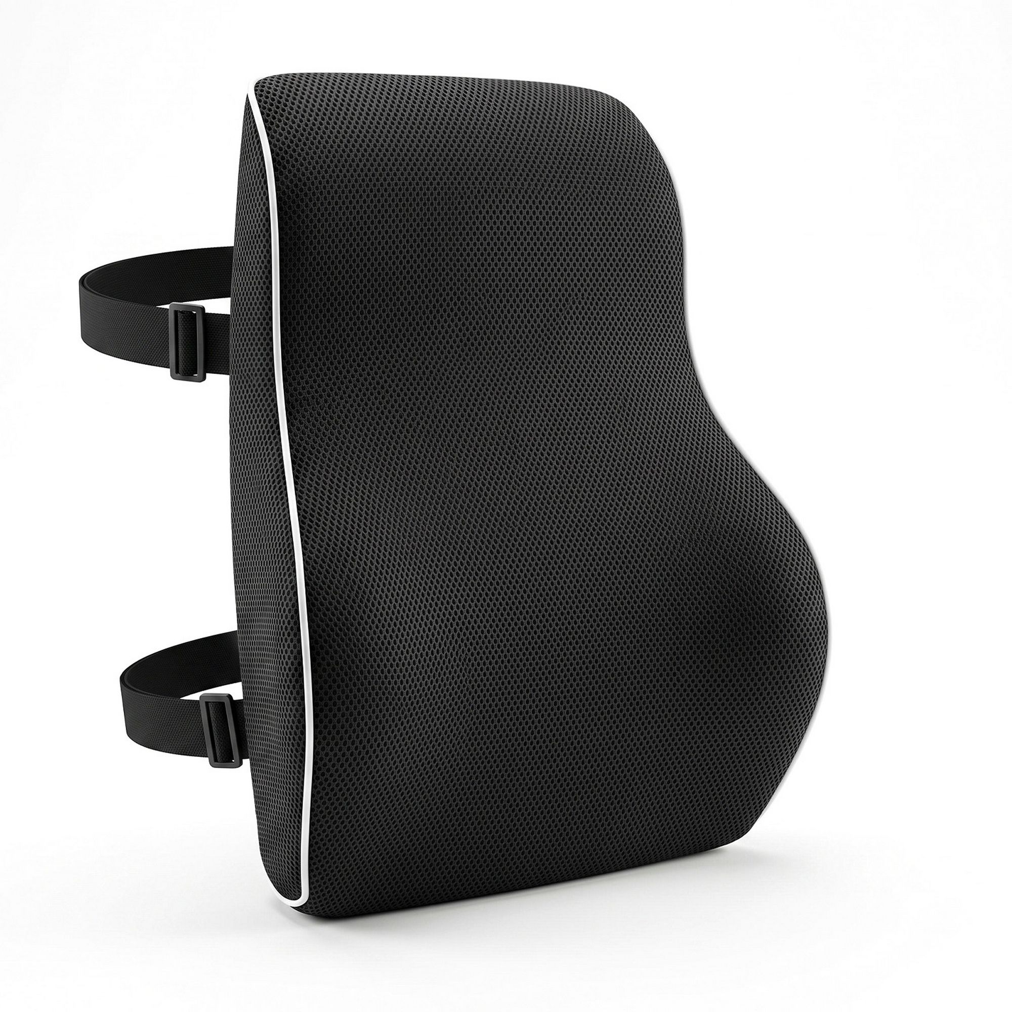 Artiss Ergonomic Lumbar Support Cushion for Office Chair and Car Memory Foam Lumbar Pillow for Back, Breathable Back Support Pillow with Adjustable Straps for Office Gaming Car Home - Image 1