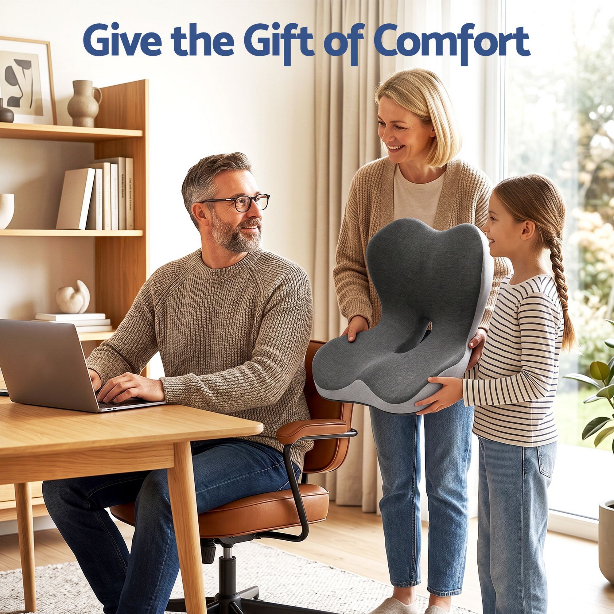 Artiss Ergonomic Seat Cushion with Lumbar Support for Office Chair, Memory Foam Coccyx and Lumbar Support Pad for Car Office Wheelchair Home - Image 8