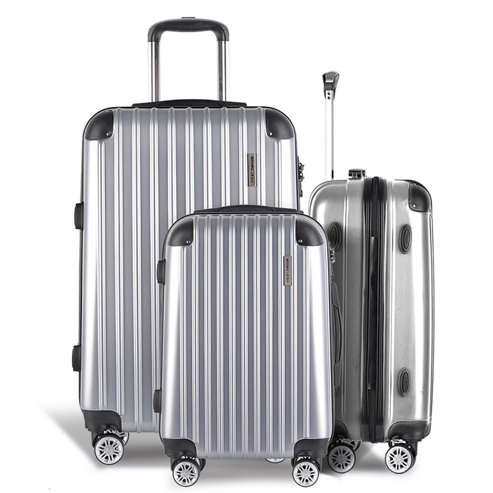 Wanderlite 20-24-28 Inch Luggage 3Set with TSA Lock Spinner Carry On Hard Shell Travel Suitcase Luggage Case Silver - Image 3