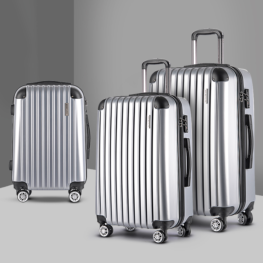Wanderlite 20-24-28 Inch Luggage 3Set with TSA Lock Spinner Carry On Hard Shell Travel Suitcase Luggage Case Silver - Image 7