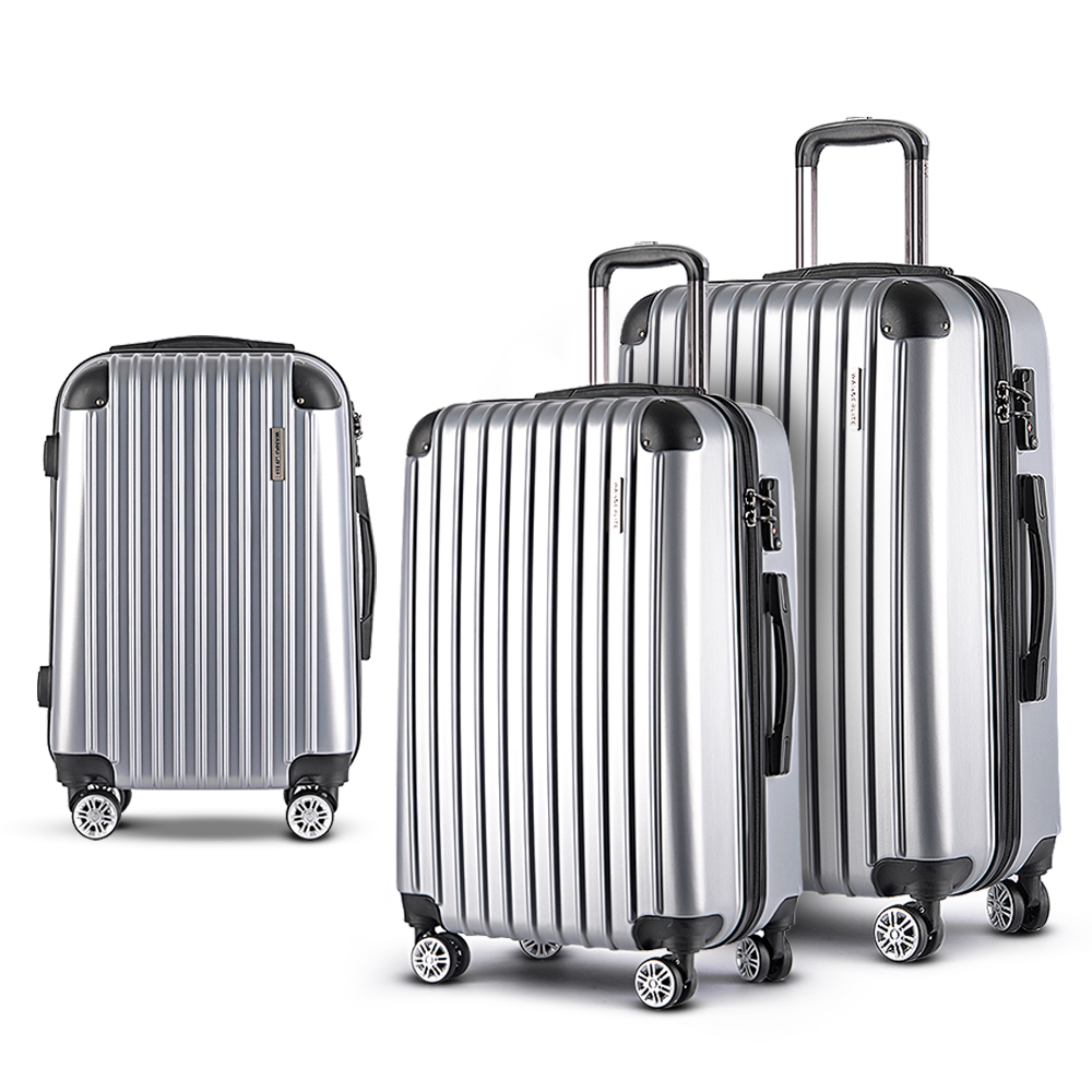 Wanderlite 20-24-28 Inch Luggage 3Set with TSA Lock Spinner Carry On Hard Shell Travel Suitcase Luggage Case Silver - Image 8