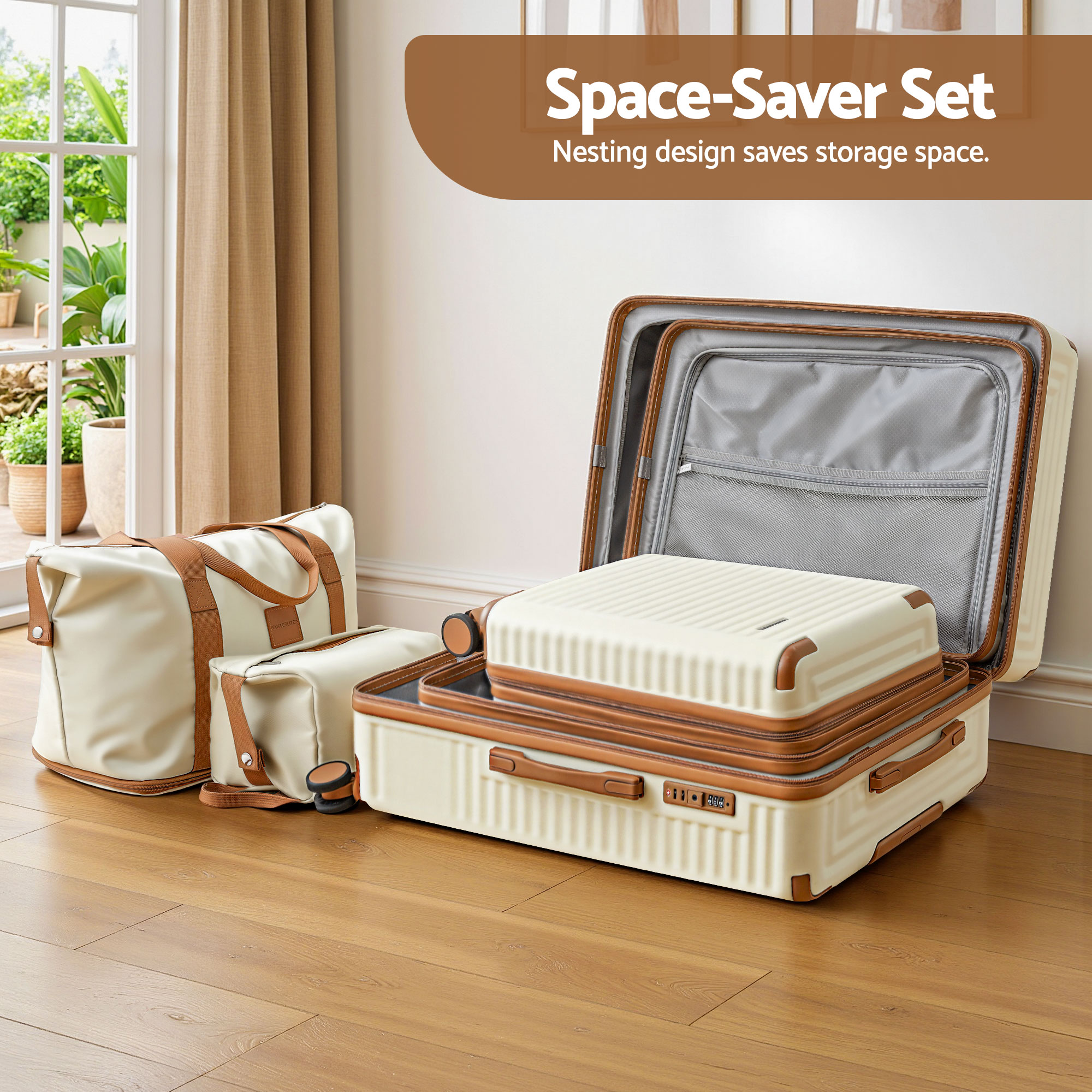 Wanderlite 5pcs Luggage Suitcase Set Trolley Travel TSA Lightweight Hard Case - Image 4