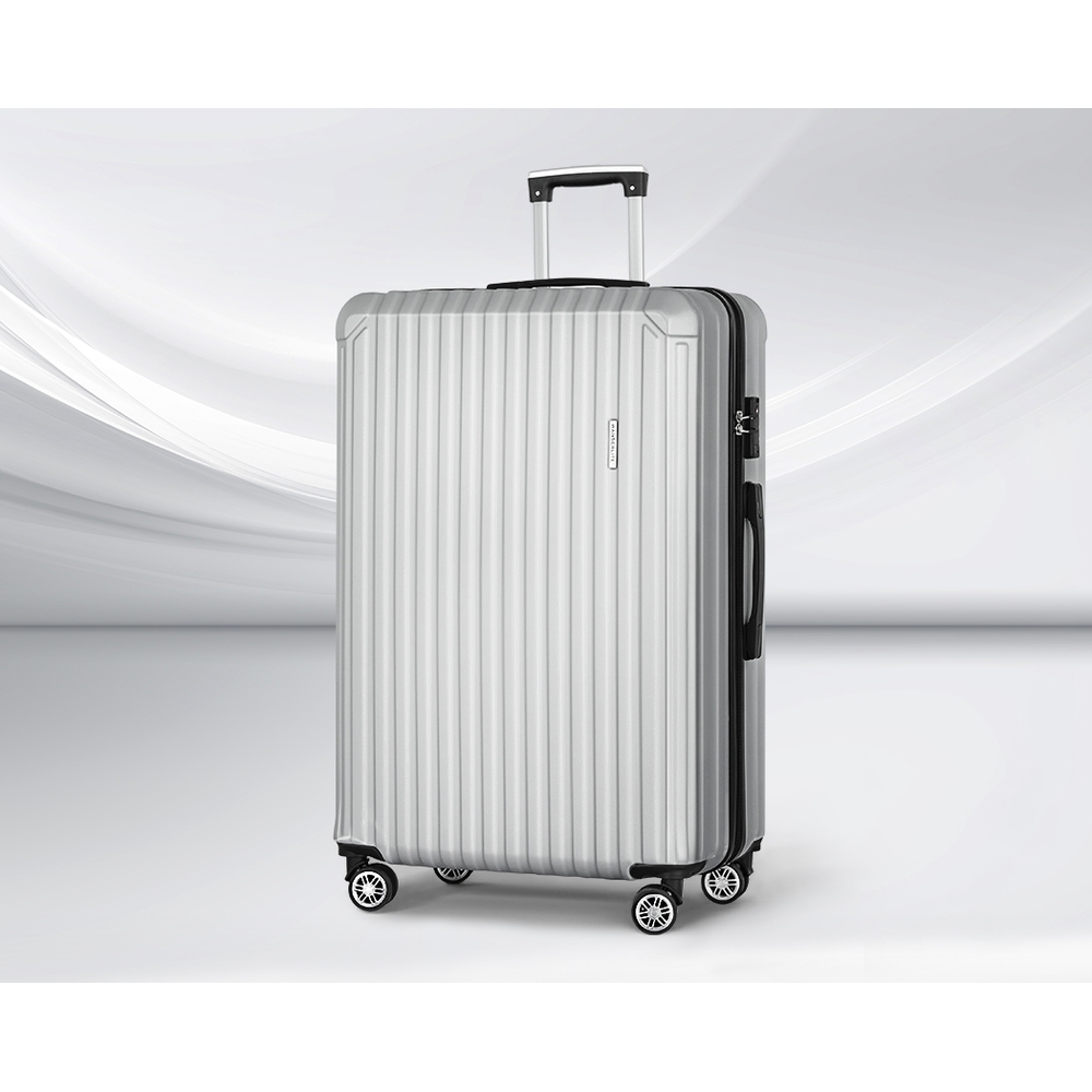 Wanderlite 28-inch Luggage Set with TSA Lock�ABS Hard Shell Travel Suitcase Organiser Luggage Case Light Grey - Image 1