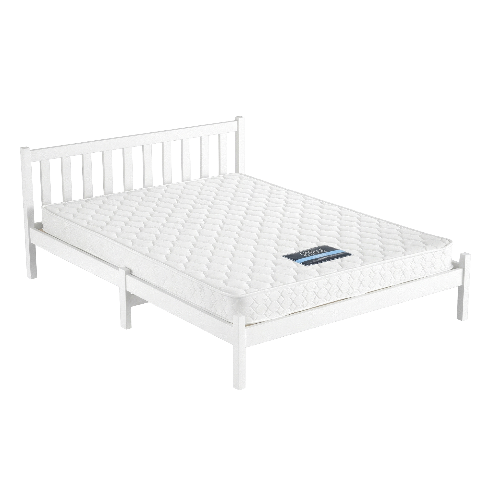 Giselle Double Mattress with Artiss Wooden Bed Frame Natural Pine Timber Base - Image 2