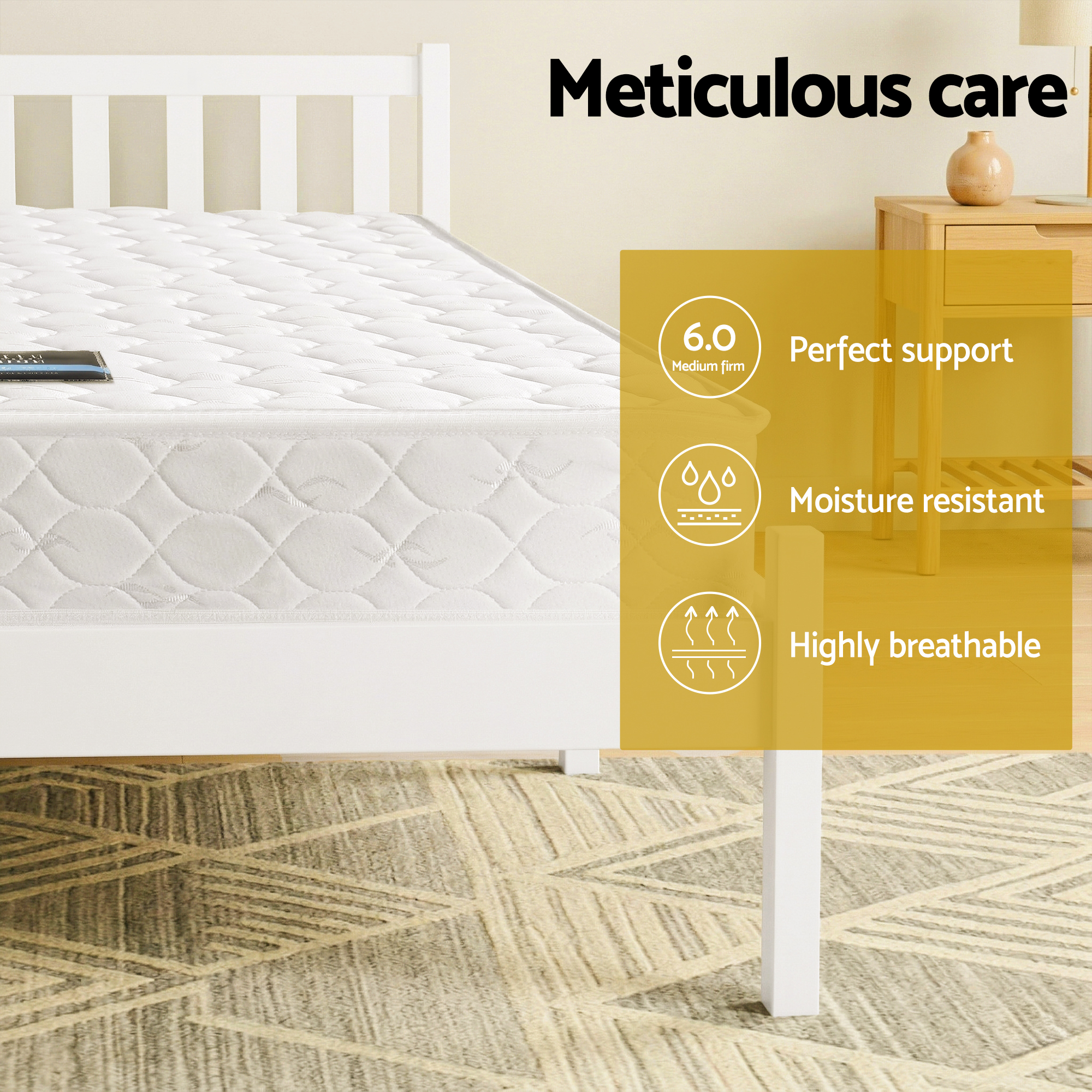 Giselle Double Mattress with Artiss Wooden Bed Frame Natural Pine Timber Base - Image 5