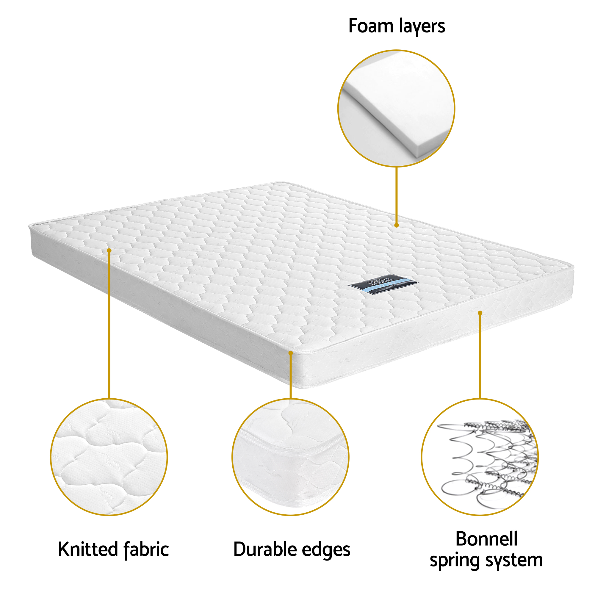 Giselle Double Mattress with Artiss Wooden Bed Frame Natural Pine Timber Base - Image 6