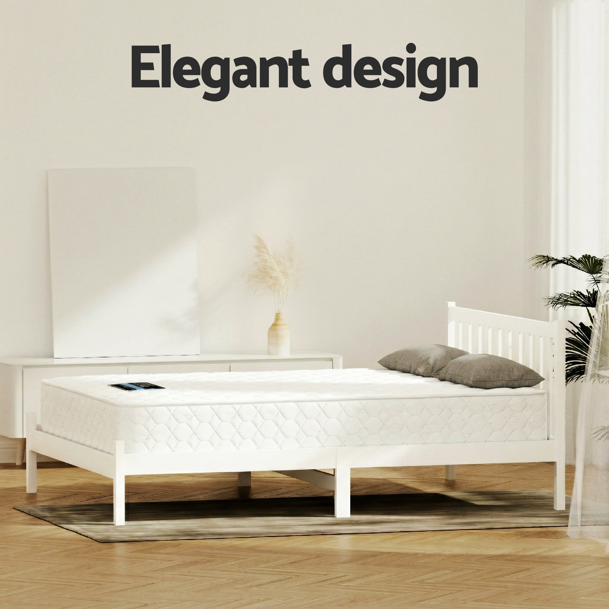 Giselle Double Mattress with Artiss Wooden Bed Frame Natural Pine Timber Base - Image 7