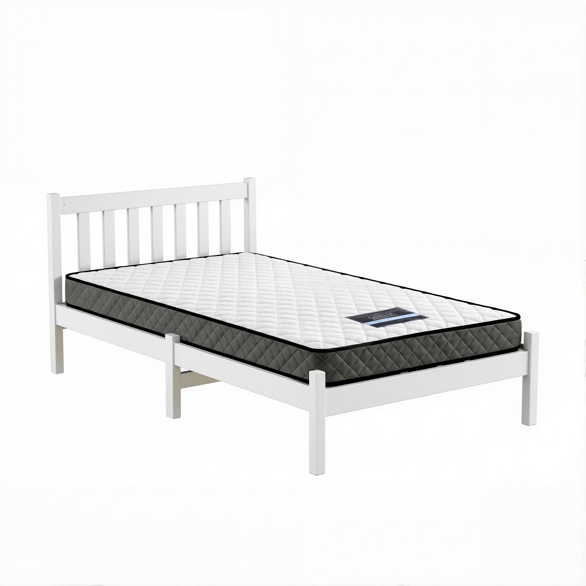 Giselle Single Mattress and Artiss Bed Frame Set White Solid Pine with 16cm Mattress - Image 2