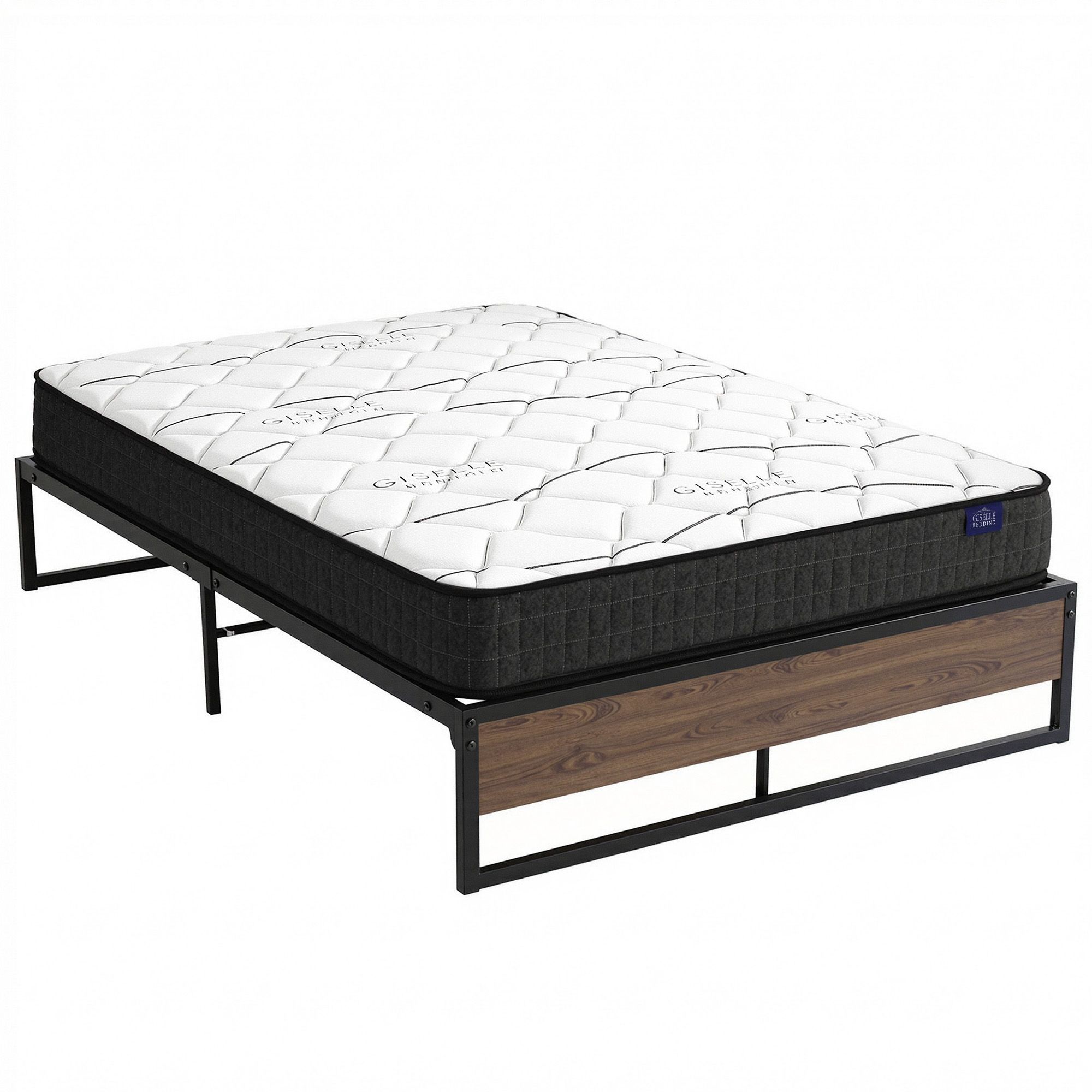 Giselle Double Mattress 16cm and Artiss Metal Bed Frame Set for Guest Rooms Studios - Image 2