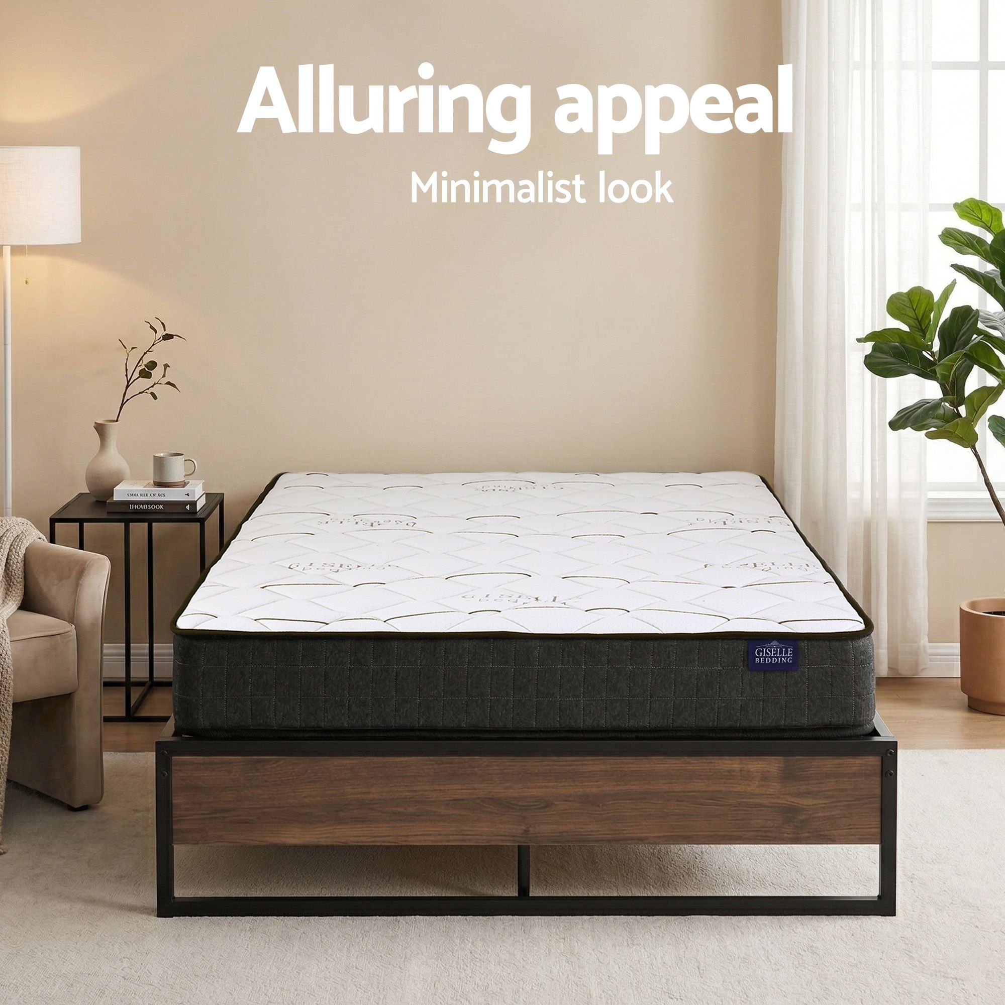 Giselle Double Mattress 16cm and Artiss Metal Bed Frame Set for Guest Rooms Studios - Image 8