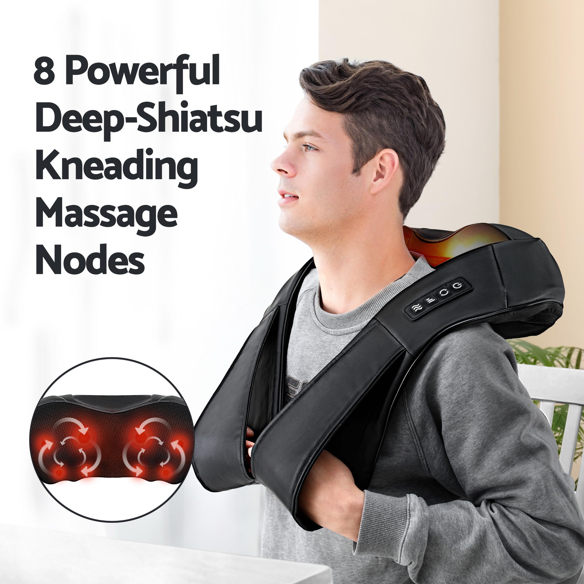 Livemor Electric Leg Foot Massager Air Wrap With Shiatsu Neck Massager Heating - Image 8