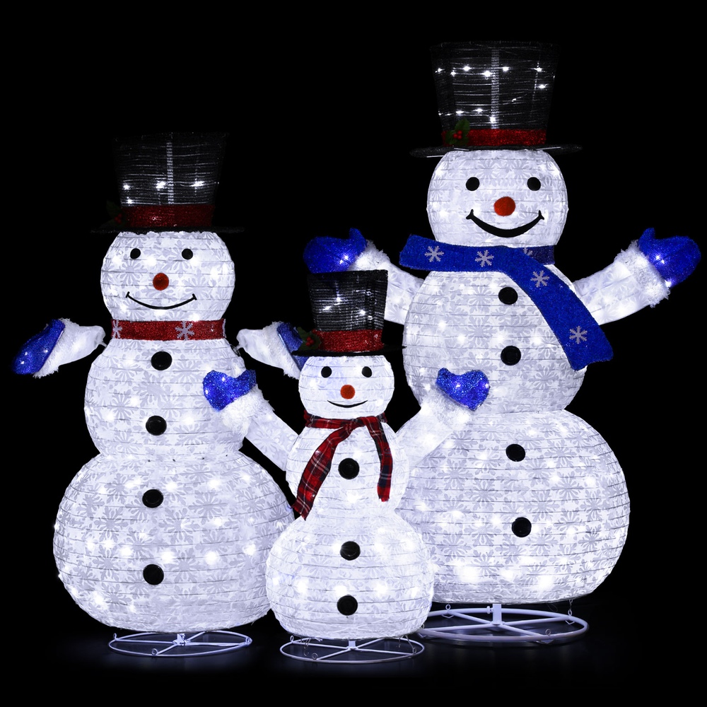 3 PCS Christmas Lights 330 LED Fairy Light Snowman Decorations Jingle Jollys - Image 1