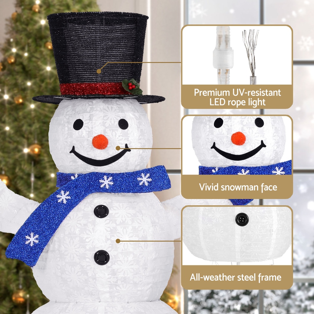 3 PCS Christmas Lights 330 LED Fairy Light Snowman Decorations Jingle Jollys - Image 6