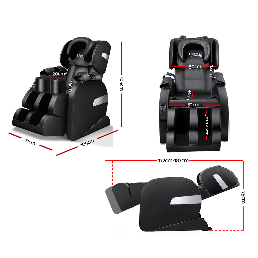 Livemor Massage Chair Electric Recliner 22 Nodes Massager Belmue - Image 2