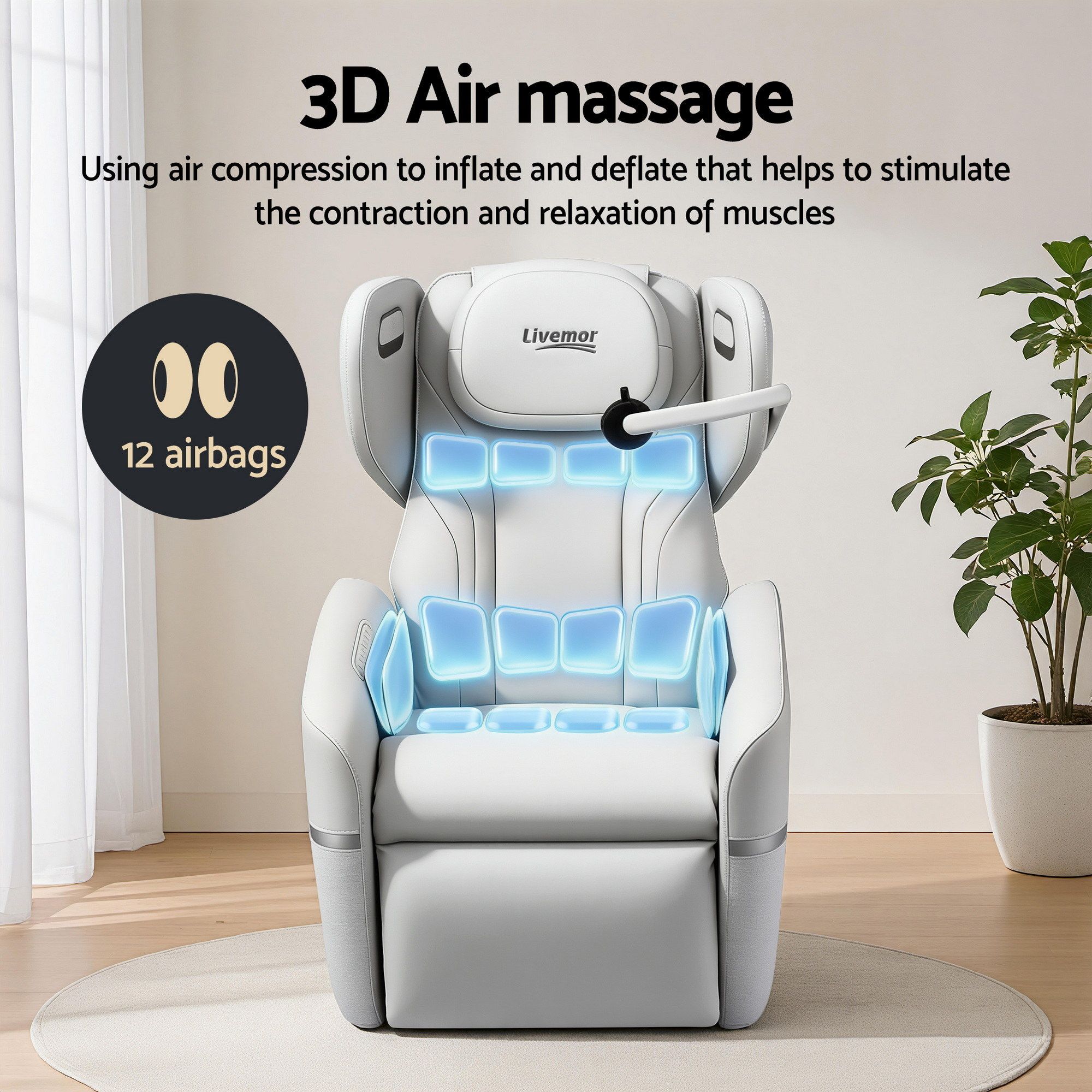 Livemor Massage Chair Electric Vibration Recliner Chair ZENO - Image 6